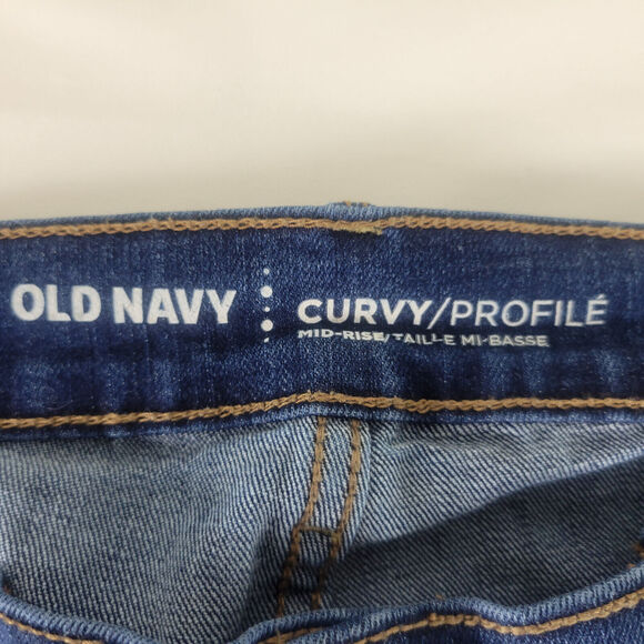 Old Navy Jeans Womens 6 Blue Denim Short Mid Rise Curvy Skinny Leg W29 x L27 - Picture 8 of 13